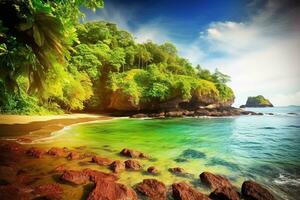 AI generated Tropical beach landscape. Ai generated photo