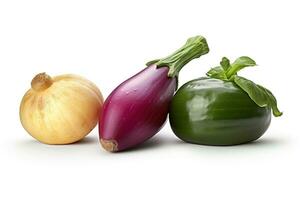 AI generated Fresh vegetables on white background. Healthy food concept photo