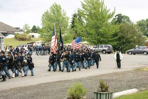 Mock battle takes place photo