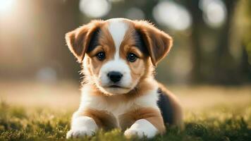 AI generated Photograph of Cute Puppy photo