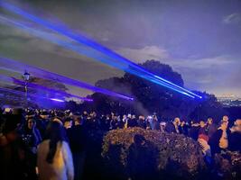 London in the UK on 4 November 2023. A view of the Laser Show at Alexandra Palace photo