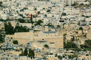 A panoramic view of Hebron in Israel photo