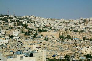 A panoramic view of Hebron in Israel photo