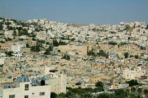 A panoramic view of Hebron in Israel photo