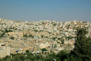 A panoramic view of Hebron in Israel photo