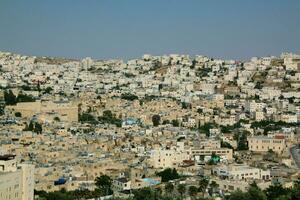 A panoramic view of Hebron in Israel photo