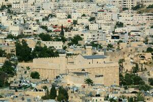 A panoramic view of Hebron in Israel photo