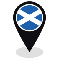 Flag of Scotland. Scotland flag on map pinpoint icon isolated png