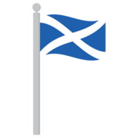 Flag of Scotland. Scotland flag on flagpole isolated png