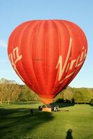 Oswestry in the UK on 18 May 2021. A view of a Balloon about to take off photo