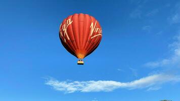 Oswestry in the UK on 18 May 2021. A view of a Balloon in flight photo