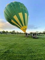 Oswestry in the UK on 18 May 2021. A view of a Balloon being blown up photo