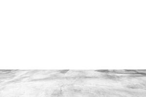 Empty gray concrete floor isolated on white background photo
