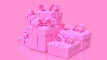 The pink gift box for Valentine's Day concept 3d rendering photo