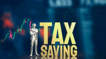 The man and text for tax saving concept 3d rendering. photo