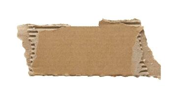 Brown Cardboard paper piece isolated on white background photo