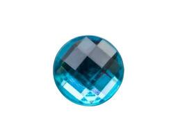 blue round jewels sticker isolated on white background photo