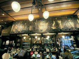 London in the UK on 10 July 2021. A view of the inside of a Pub photo