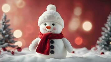 Christmas Background With Snowman photo