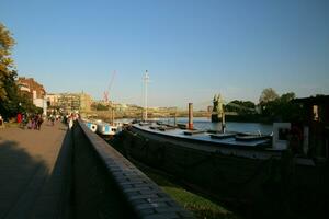 A view of the River Thames at Hammersmith showing the bridge photo