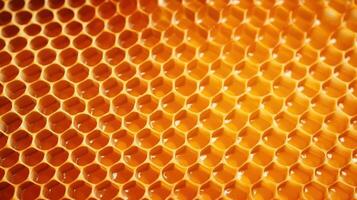 AI generated Close up view of honeycomb with honey photo