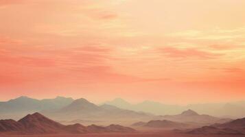 ai generado un avión volador terminado un montaña rango a atardecer, ai foto