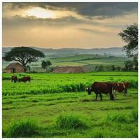 ai generado conmovedor serenidad un vislumbrar dentro africano rural esplendor foto