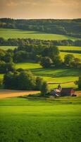 ai generado un tapiz de rural vida explorador el esencia de polaco granja tradiciones foto