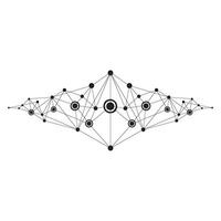 Polygonal Space Background with Connecting Dots and Lines vector