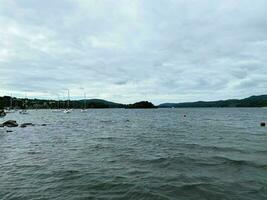 A view of Lake Windermere on a cloudy day photo