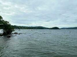 A view of Lake Windermere on a cloudy day photo