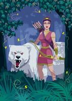 Artemis Greek Goddess vector