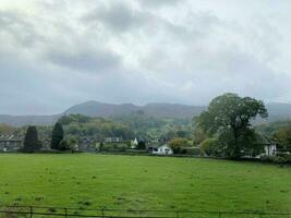 A view of the Lake District near Keswick on a cloudy day photo