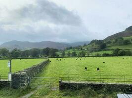 A view of the Lake District near Keswick on a cloudy day photo