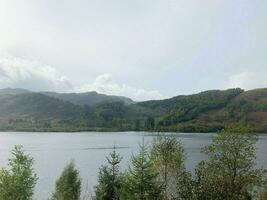 A view of the Lake District near Keswick on a cloudy day photo