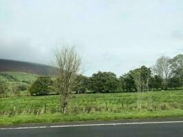 A view of the Lake District near Keswick on a cloudy day photo