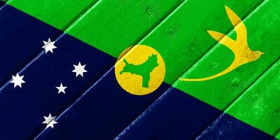 Flag of Christmas Island on a textured background. Concept collage. photo