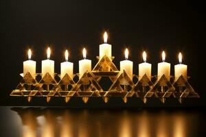 AI generated Candlestick with a star. Hanukkah Jewish holiday photo