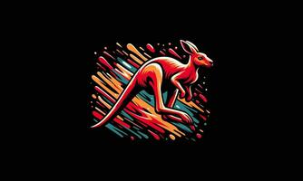 kangaroo running vector illustration artwork design