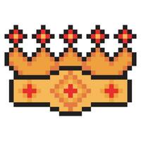 Royal crown pixel art design vector