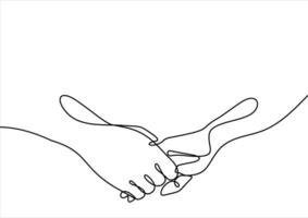 Friendship and love concept between man and woman-continuous line drawing vector
