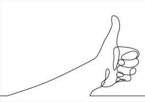 Thumbs up line-continuous line drawing vector