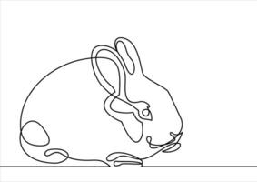 Rabbit-continuous line drawing vector