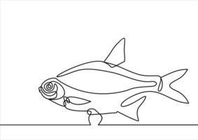 fish vector-continuous line drawing vector