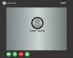 Video call screen template. Video call interface. Vector page of the workspace. Application for social communication. Video conference. Layout of video conferences and online meetings