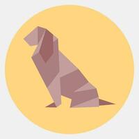 icono perro origami. chino zodíaco elementos. íconos en color compañero estilo. bueno para huellas dactilares, carteles, logo, anuncio publicitario, decoración, infografías, etc. vector