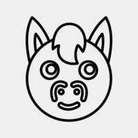 Icon horse face. Chinese Zodiac elements. Icons in line style. Good for prints, posters, logo, advertisement, decoration,infographics, etc. vector