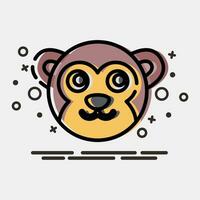 Icon monkey face. Chinese Zodiac elements. Icons in MBE style. Good for prints, posters, logo, advertisement, decoration,infographics, etc. vector