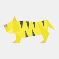 icono Tigre origami. chino zodíaco elementos. íconos en plano estilo. bueno para huellas dactilares, carteles, logo, anuncio publicitario, decoración, infografías, etc. vector