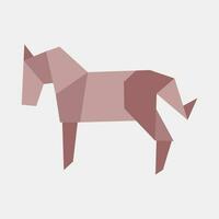 icono caballo origami. chino zodíaco elementos. íconos en plano estilo. bueno para huellas dactilares, carteles, logo, anuncio publicitario, decoración, infografías, etc. vector